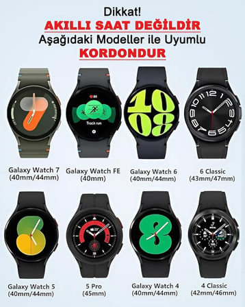 Samsung ile Uyumlu Galaxy Watch 4/5/6/7/FE/40/40/44 Classic Uyumlu 42/43/46/47mm Spor Silikon Kordon