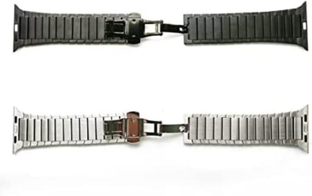 Apple ile uyumlu Watch 42mm 44mm 45mm 49mm 1/2/3/4/5/6/se/se2/7/8/9/ultra 1/2 Baklalı Metal Kordon