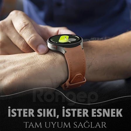 Samsung ile Uyumlu Deri Görünümlü Hibrit 20mm Silikon Kordon Galaxy Watch 7/6/5/4 Serisi için Galaxy Watch 7 Kordon (40mm/44mm) Watch 6/4 Classic (47/43/42mm) Watch 5 Pro Uyumlu