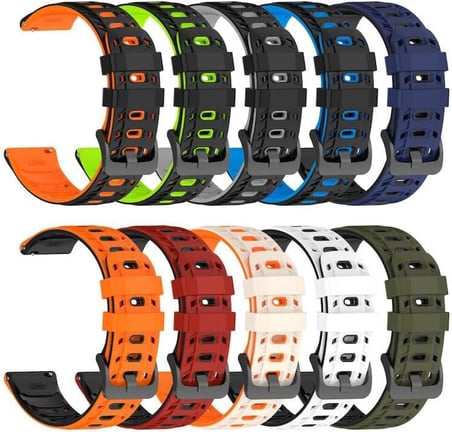 Huawei ile Uyumlu Mecha Style 22mm Kordon GT6/GT6 Pro/GT5/GT5 Pro/GT4/GT3/GT3 Pro/GT2/GT2 Pro 46mm için Nefes Alabilen GT6 Pro Kordonu Yumuşak Doku Çift Renk GT6 Kordon