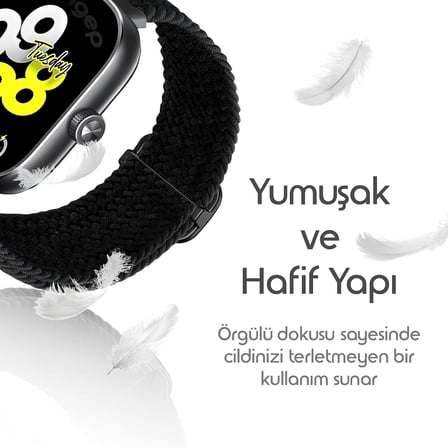 [Classical Loop] Xiaomi Redmi Watch 6/5/4/Mi Band 10 Pro/9 Pro/8 Pro ile Uyumlu Örgü Kordon Konforlu Mi Band 10 Pro Kordon Terletmeyen Elastik Kumaşlı Redmi Watch 6 Kordonu