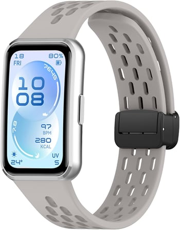 [Air Loop] Huawei Band 11/11 Pro ile Uyumlu Kordon Delikli Tasarım Manyetik Tokalı Huawei Band 11 Kordon Terletmeyen Yumuşak Silikonlu Nefes Alabilen Huawei Band 11 Pro Kordonu
