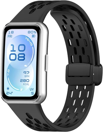 [Air Loop] Huawei Band 11/11 Pro ile Uyumlu Kordon Delikli Tasarım Manyetik Tokalı Huawei Band 11 Kordon Terletmeyen Yumuşak Silikonlu Nefes Alabilen Huawei Band 11 Pro Kordonu