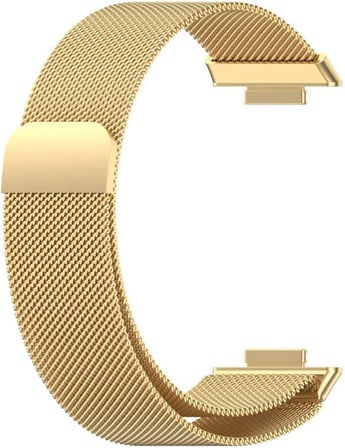 Huawei Watch Fit 2 Uyumlu Manyetik Milano Loop Metal Hasır Kordon – Şık, Ayarlanabilir, Nefes Alabilir Tasarım - Pembe
