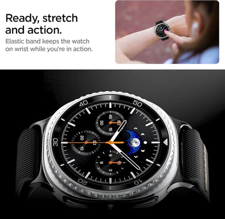 Galaxy Watch 9/8 (40/44mm) 8 Classic (46mm) ile Uyumlu Kordon Kayış Band Lite Fit Black - AMP10117