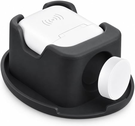 Apple Watch Şarj İstasyonu Organizeri AirPods 1 2 3 Uyumlu Seyahat Taşıma Çantası Sert EVA Koruma Kutusu Manyetik Şarj Kablosu Uyumlu Siyah