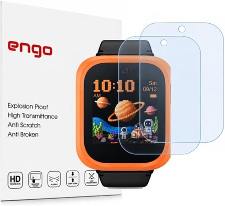TCL Kids Watch K5 İle Uyumlu Ekran Koruyucu Nano Parlak Çizilmeye Dayanıklı Akıllı Saat Koruması, 9H Kırılmaz Esnek Cam, Hd Şeffaf 2 Adet MT50V