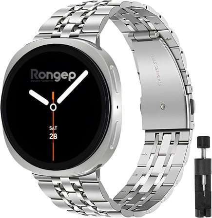 [Prestige Steell] Samsung Galaxy Watch 9/8 44mm/40mm/Classic 46mm ile Uyumlu Çelik Kordon [Kısaltma Aparatlı] Paslanmaya Dayanıklı Katlanır Toka Mekanizmalı Samsung Watch 9 Kordon