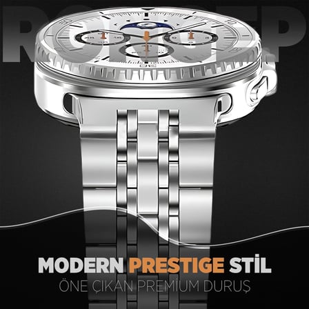 [Prestige Steell] Samsung Galaxy Watch 9/8 44mm/40mm/Classic 46mm ile Uyumlu Çelik Kordon [Kısaltma Aparatlı] Paslanmaya Dayanıklı Katlanır Toka Mekanizmalı Samsung Watch 9 Kordon