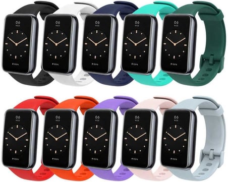 40mm Xiaomi Mi Band 7 Pro & Galaxy Watch Uyumlu Silikon Spor Kordon – Ayarlanabilir Tokalı Kayış – Siyah