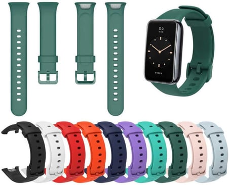 40mm Xiaomi Mi Band 7 Pro & Galaxy Watch Uyumlu Silikon Spor Kordon – Ayarlanabilir Tokalı Kayış – Siyah