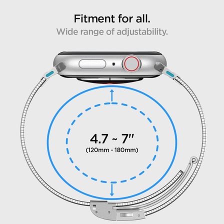 Apple Watch 42/41/40mm Seri 11/10 / 9/8/7 / SE2/SE/6/5/4 ile Uyumlu Kordon Kayış Band Sleek Link Silver - AMP07225