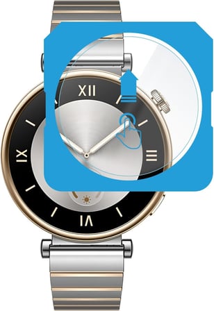 Huawei Watch GT4 41mm için 2'li Paket (2 Adet) Kolay Kurulum Otomatik Hizalama Aparatlı Şeffaf 9H Sertliğinde Gerçek Temperli Cam Ekran Koruyucu (Huawei GT4 41mm)