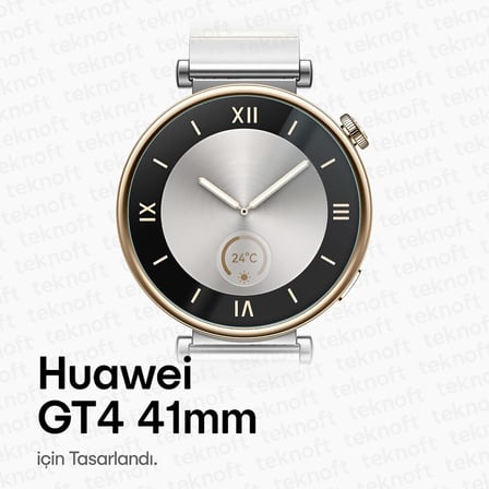 Huawei Watch GT4 41mm için 2'li Paket (2 Adet) Kolay Kurulum Otomatik Hizalama Aparatlı Şeffaf 9H Sertliğinde Gerçek Temperli Cam Ekran Koruyucu (Huawei GT4 41mm)