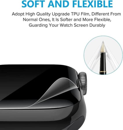 Apple Watch 9 45mm İle Uyumlu Ekran Koruyucu, Tam Kaplayan Akıllı Saat Koruması, Çizilmeye Dayanıklı Tpu Koruma 2 Adet, Hd Şeffaf