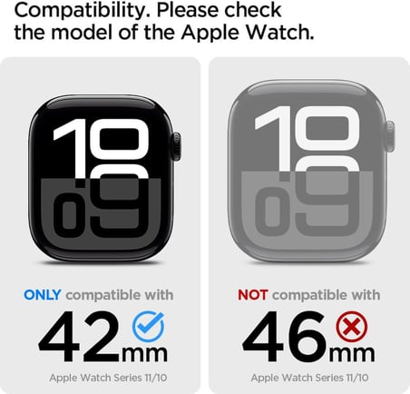 Apple Watch 42mm Seri 11/10 ile Uyumlu Kılıf & Kordon Kayış Lite Fit Pro Matte Black - ACS08594