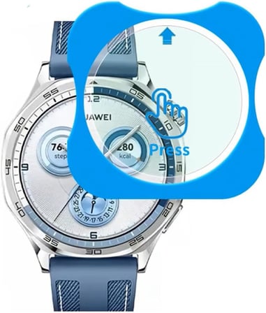 Huawei ile uyumlu Watch GT 6 46mm Kolay Uygulama Aparatlı Cam Ekran Koruyucu 01 (41/42MM DEĞİL)