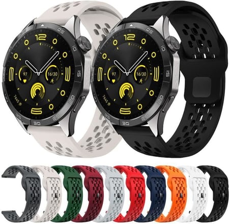 Huawei ile Uyumlu Air Loop 22mm Kordon GT6/GT6 Pro/GT5/GT5 Pro/GT4/GT3/GT3 Pro/GT2/GT2 Pro 46mm için Pin-and-Tuck Toka GT6 Pro Kordon Yumuşak Doku Nefes Alabilen Delikli GT6 Kordonu