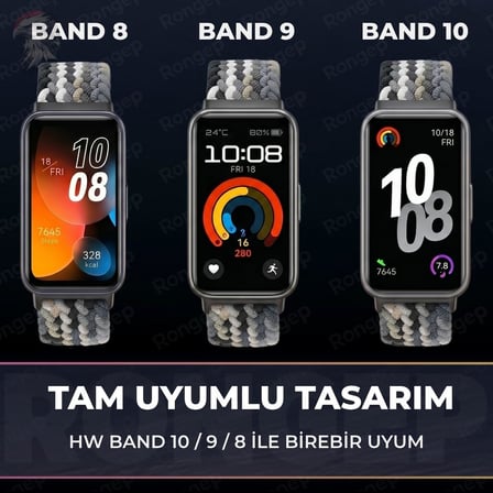 Huawei Band 10-9-8 ile Uyumlu Örgü Loop Kordon Manyetik Tokalı Yumuşak ve Konforlu Huawei Band 8 Kordon Terletmeyen Nefes Alabilir Yapılı Elastik Kumaşlı Huawei Band 10 Kordonu