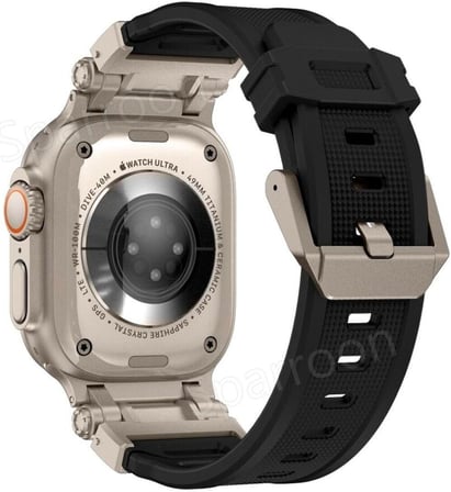 Apple Watch Ultra 1/2/3 49mm ile Uyumlu Titanyum Metal Bağlantı Kitli Silikon Kordon 101