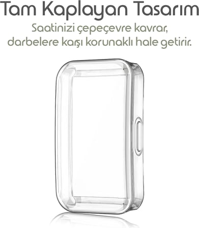 [Soft-Case] Samsung Galaxy Fit 3 için 360° Kasa Koruyucu Yumuşak TPU Kılıf Dokunma ve Netliği Etkilemeyen Galaxy Fit3 Koruyucu Darbelere Karşı Samsung Fit 3 Ekran Koruyuculu Kılıf (Şeffaf)