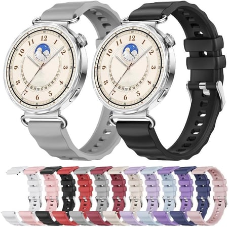 [Spring Loop] Huawei GT6 41mm/GT5 Pro 42mm/GT5 41mm/GT4 41mm ile Uyumlu Silikon Kordon Yüzeyi Dalgalı Görünümlü GT6 41mm Kayış Rahat ve Yumuşak Silikonlu Huawei GT6 41mm Kordonu