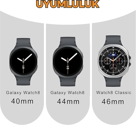 Samsung Galaxy Watch 9 / Watch 8 (40mm/44mm) ve Watch 8 Classic (46mm) Uyumlu Premium Dalgalı Yumuşak Silikon Spor Kordon - Nefes Alabilen, Konforlu, Suya Dayanıklı, Terletmeyen Kayış