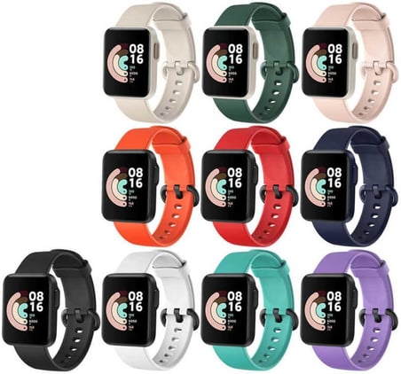 Akıllı Saat Kordonu – Xiaomi Redmi Watch (Mi Watch Lite) Uyumlu, 44mm Silikon Spor Kayış - Siyah