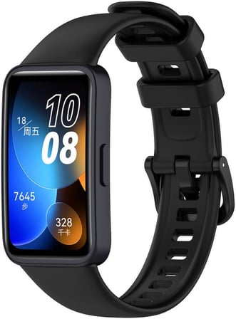 Huawei Band 8 Uyumlu Klasik Kordon – Ayarlanabilir Delikli Tasarım | Şık ve Rahat Bileklik | Akıllı Saat Kayışı (Siyah)