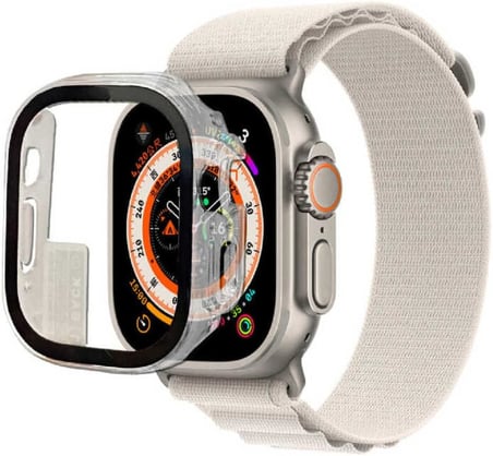 Apple Watch Ultra 1/2/3 49mm ile Uyumlu Full Kasa Korumalı Ekran Koruyucu