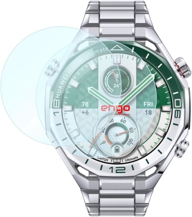 Huawei Watch Ultimate/Ultimate 2 İle Uyumlu Ekran Koruyucu, Akıllı Saat Tam Kaplayan Koruma, Flexible Temperli Cam, 9H Çizilmelere Dayanıklı Ultra HD Şeffaf, Siyah Çerçeveli