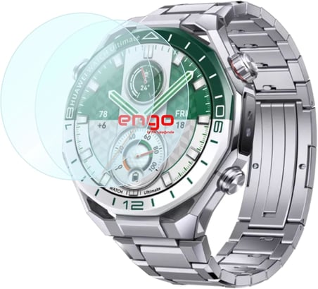 Huawei Watch Ultimate/Ultimate 2 İle Uyumlu Ekran Koruyucu, Akıllı Saat Tam Kaplayan Koruma, Flexible Temperli Cam, 9H Çizilmelere Dayanıklı Ultra HD Şeffaf, Siyah Çerçeveli