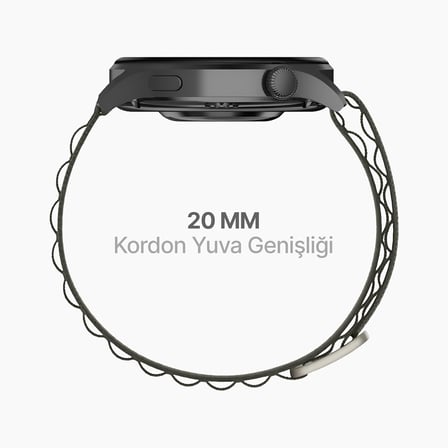 Samsung Galaxy Watch 7/6/5/4/FE Serisi (40mm/44mm) Watch 6/4 Classic (47mm/43mm/42mm) Samsung Watch 5 Pro 45mm İçin Hafif ve Yumuşak 20mm Kavisli Alpine Loop Kumaş Kordon