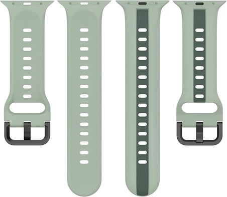 Apple Watch ile Uyumlu 42/44/45/49 MM için Metal Tokalı Spor Silikon Kordon Çift Renkli Hava Alabilen Delikli Kayış