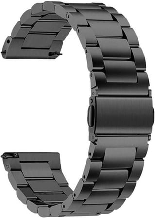 (p196) Siyah CNS- Band-04 22mm Metal Kordon-Siyah Galaxy Watch 46mm ile uyumlu
