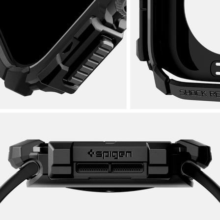 Apple Watch 46mm Seri 11/10 ile Uyumlu Kılıf Rugged Armor Matte Black - ACS08597