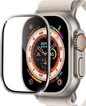 Apple Watch ile uyumlu 49mm Ultra Ekran Koruma XColored 9H Sertlik Temperli Cam Çizilmez Anti-Peep Kabarcık Yapmayan Dayanıklı Ekran Koruyucu (Titanyum, Apple Watch Ultra 49mm)