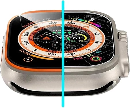 Apple Watch ile uyumlu 49mm Ultra Ekran Koruma XColored 9H Sertlik Temperli Cam Çizilmez Anti-Peep Kabarcık Yapmayan Dayanıklı Ekran Koruyucu (Titanyum, Apple Watch Ultra 49mm)