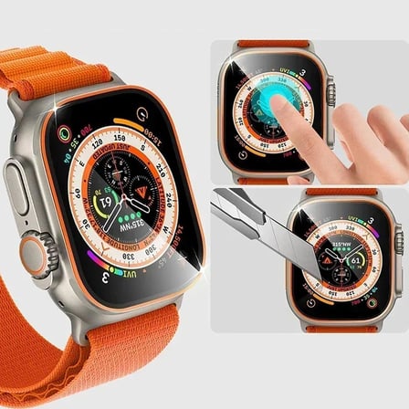 Apple Watch ile uyumlu 49mm Ultra Ekran Koruma XColored 9H Sertlik Temperli Cam Çizilmez Anti-Peep Kabarcık Yapmayan Dayanıklı Ekran Koruyucu (Titanyum, Apple Watch Ultra 49mm)