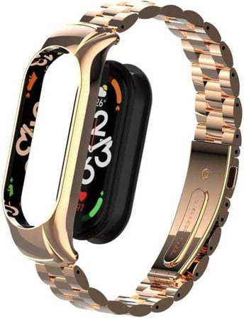 Xiaomi Mi Band 7 Metal Kordon ile Şıklık ve Dayanıklılığı Buluşturun | Mi Band 7 ile Uyumlu KRD 04 Model | Ayarlanabilir Kilit Mekanizması - Siyah
