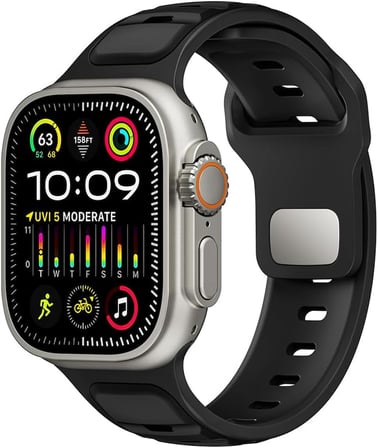 Apple Watch Ultra 49mm Uyumlu Silikon Kordon - Esnek ve Dayanıklı Akıllı Saat Kayışı | Ayarlanabilir, Konforlu ve Şık Tasarım