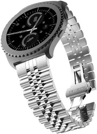 Galaxy Watch Active 2 44mm İle Uyumlu KRD, 36 20mm Metal Zore Kordon, Gümüş