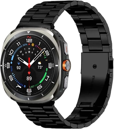 Samsung Galaxy Watch 8 40mm Metal Stainless Steel için Kordon Siyah [Galaxy Watch 8 40mm ile Uyumlu Kordon - Siyah]