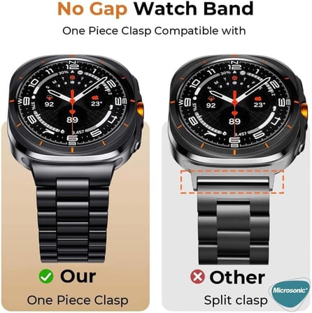 Samsung Galaxy Watch 8 40mm Metal Stainless Steel için Kordon Siyah [Galaxy Watch 8 40mm ile Uyumlu Kordon - Siyah]