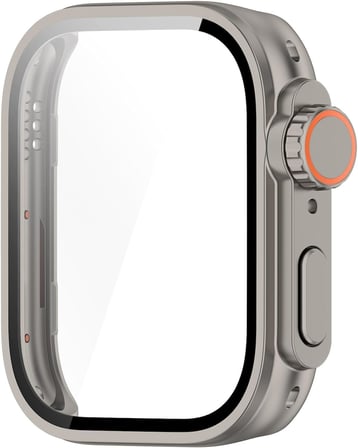 Huawei Watch Fit 3 için Ekran Koruyucu Kılıf - Watch Ultra 2 Görünümü Veren Tam Kaplayan Kasa Koruyucu - Huawei Watch Fit 3 ile Uyumlu (Titanyum)