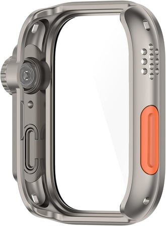 Huawei Watch Fit 3 için Ekran Koruyucu Kılıf - Watch Ultra 2 Görünümü Veren Tam Kaplayan Kasa Koruyucu - Huawei Watch Fit 3 ile Uyumlu (Titanyum)