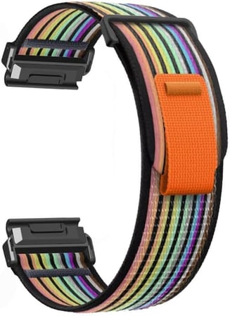 Garmin ile Uyumlu Travel Loop 26mm Kumaş Kordon Fenix ​​8 Amoled 51mm/​​8 MIP 51mm/​​7X/​​7X Pro/​​6X/​​6X Pro/5X/5X Plus/Enduro 3/2 için Hafif Yapılı Cırt Cırt Tasarım Rahat Kayış