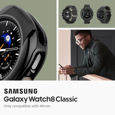 Galaxy Watch 8 Classic (46mm) ile Uyumlu Kılıf Liquid Air Matte Black - ACS09841