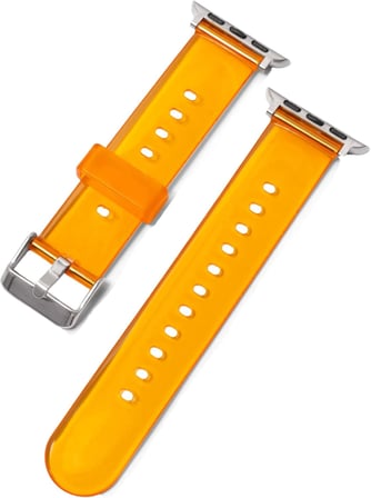 Apple Watch ile Uyumlu Transparan Silikon Kordon, Series 10/11/SE/SE2/SE3/9/8/7/6/5, 42mm/41mm/40mm & 46mm/45mm/44mm