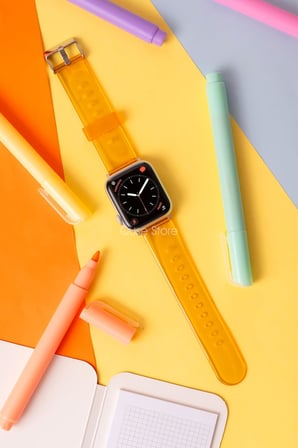 Apple Watch ile Uyumlu Transparan Silikon Kordon, Series 10/11/SE/SE2/SE3/9/8/7/6/5, 42mm/41mm/40mm & 46mm/45mm/44mm